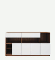 Lisa Side Crockery Unit | Large | Walnut and Frosty White