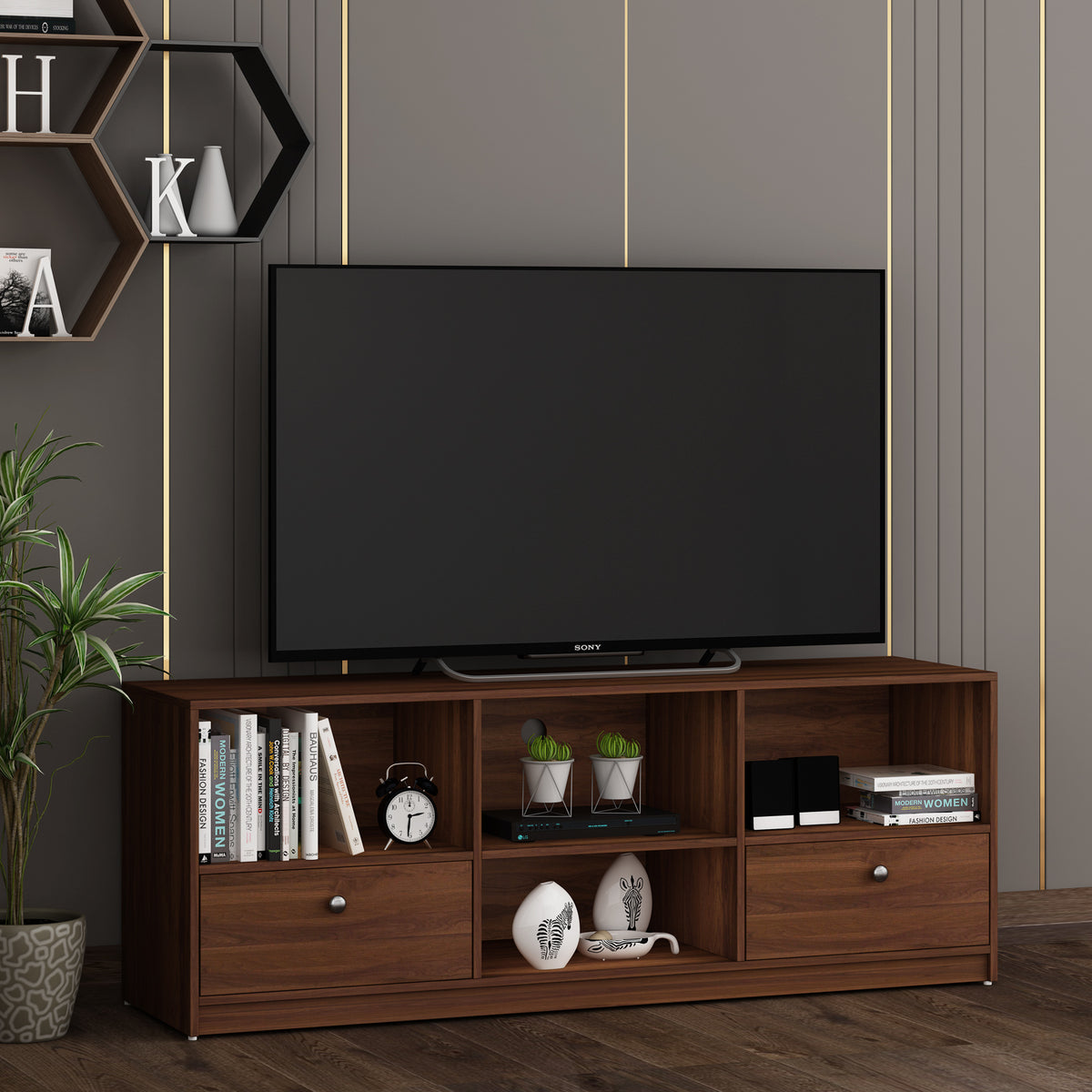 Esma TV Unit- Walnut