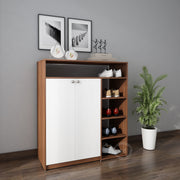 Walk-In Shoe rack | Walnut and Frosty White