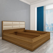 Titan Upholstered King Bed - Exotic Teak