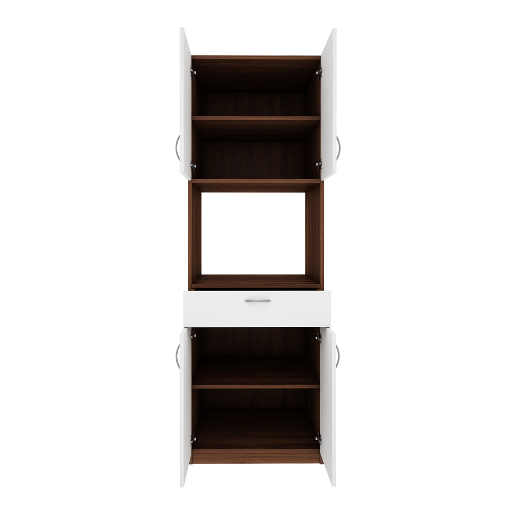 Ambra Crockery Unit | Walnut and Frosty White