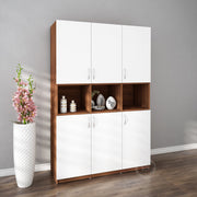 Harmony Crockery Unit | Walnut and Frosty White