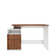 Zolt Computer Desk | Walnut and Frosty White