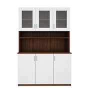 Bristo Crockery Unit | Walnut and Frosty White