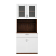 Markus Crockery Unit | Walnut & Frosty White