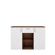 Kyrss Crockery Unit | Walnut and Frosty White