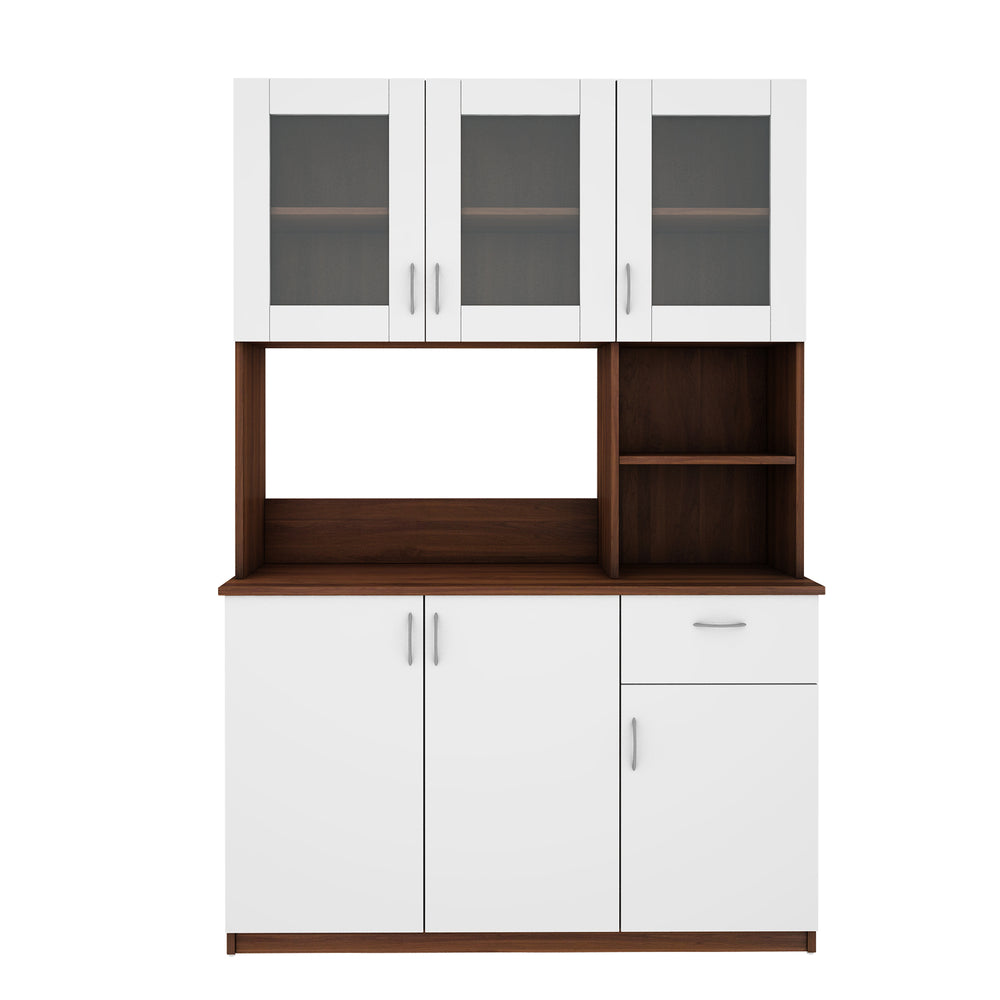 Erica Side Crockery Unit | Walnut and Frosty White