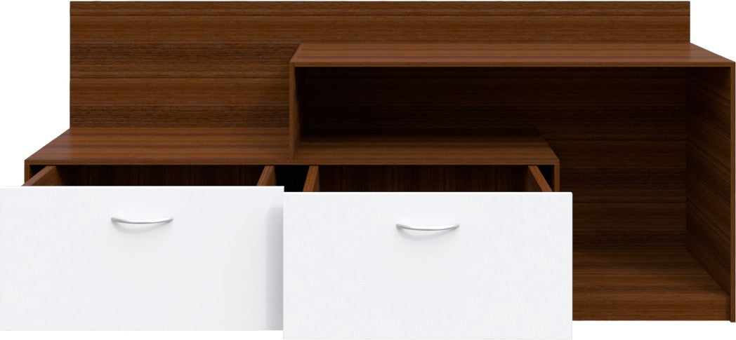 Vector TV Unit | 55 Inch TV | Walnut and Frosty White