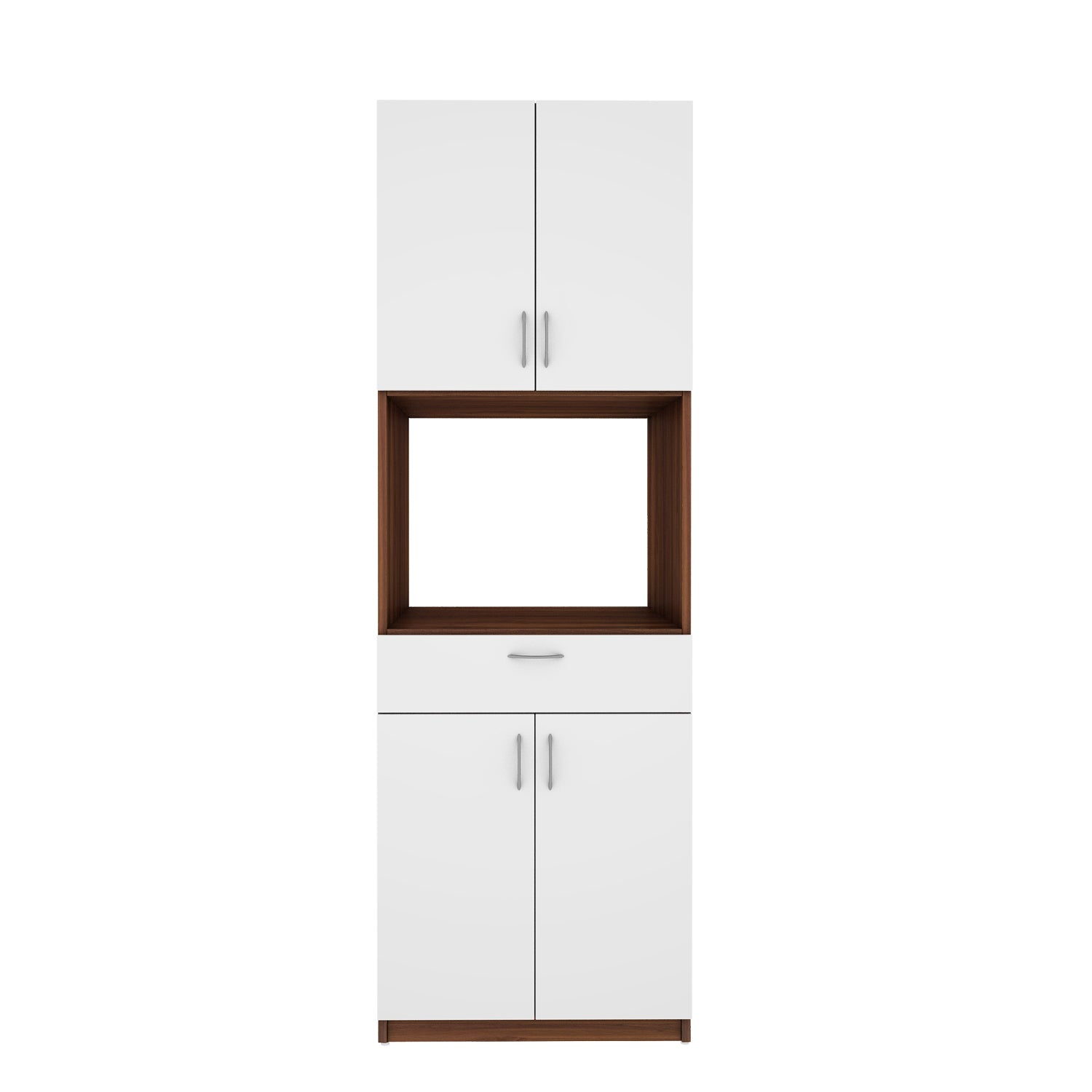 Ambra Crockery Unit | Walnut and Frosty White