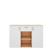 Kyrss Crockery Unit | Beige Teak and Frosty White