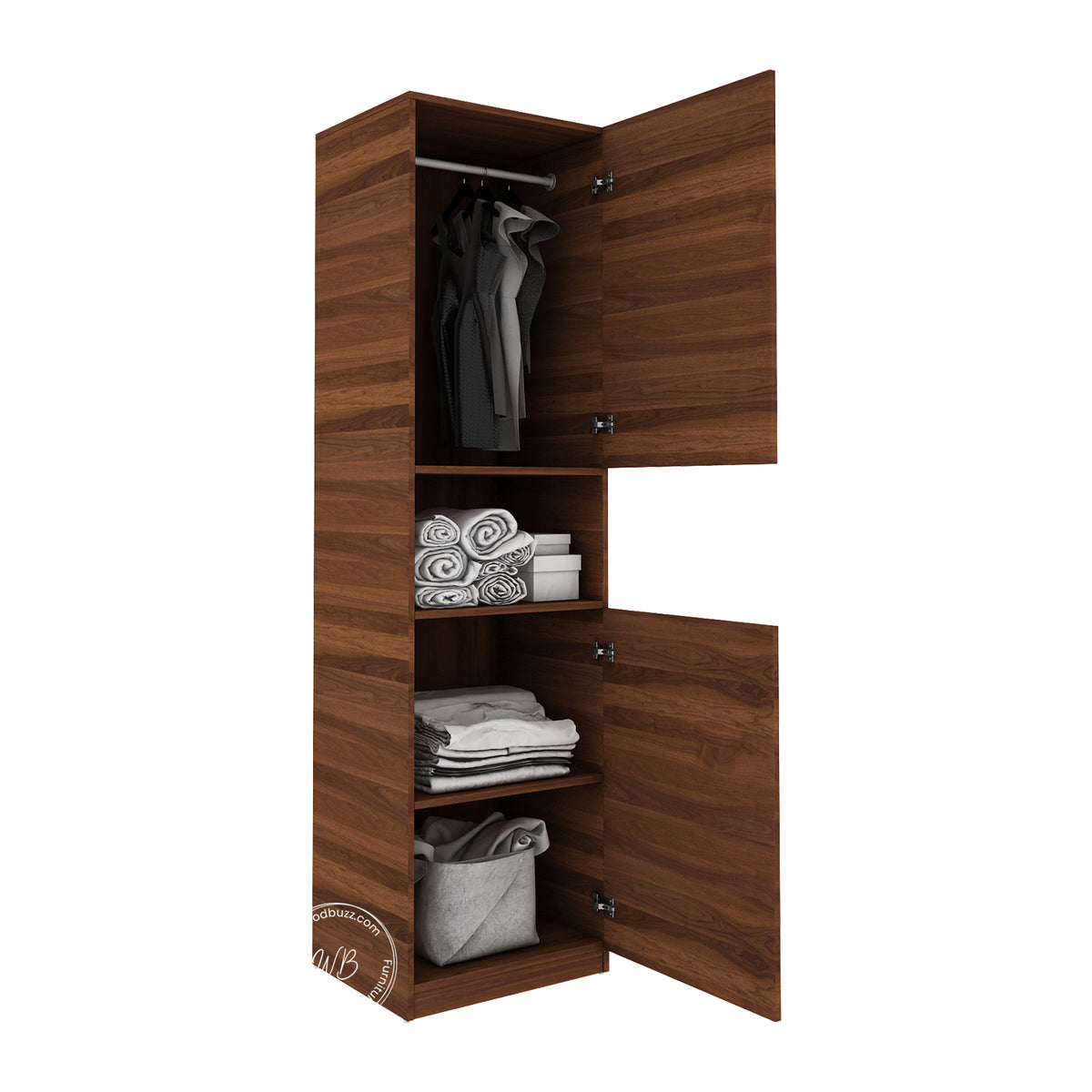 Edwin Two Door wardrobe | Walnut
