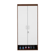 Ivara 2 Door Wardrobe - Walnut & Frosty White