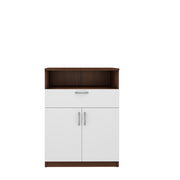 Saturn Crockery Unit | Walnut and Frosty White