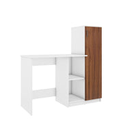 Zen Home Office Table | Walnut and Frosty White
