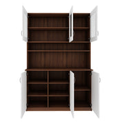 Bristo Crockery Unit | Walnut and Frosty White