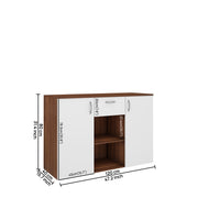 Kyrss Crockery Unit | Walnut and Frosty White