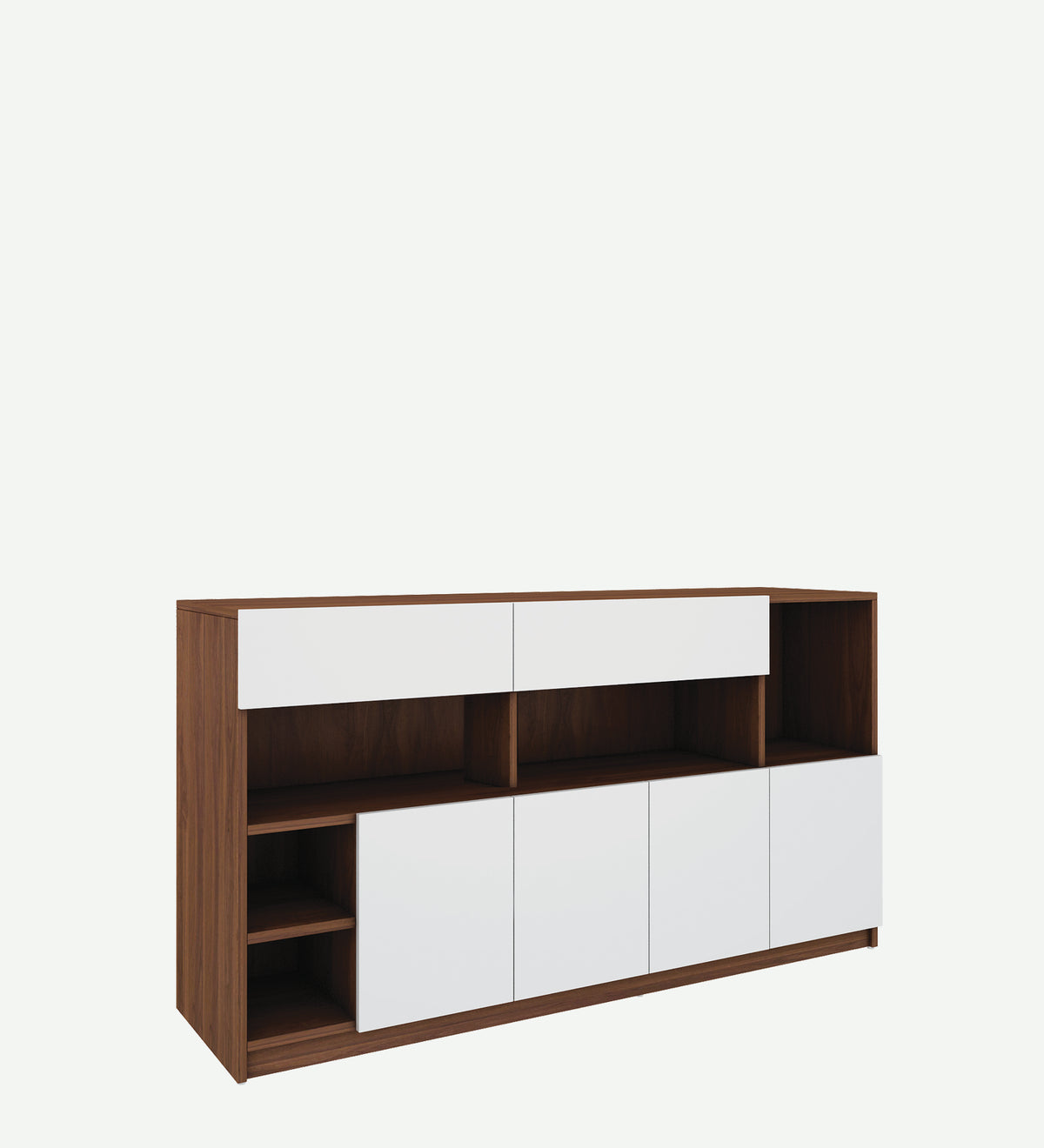 Lisa Side Crockery Unit | Large | Walnut and Frosty White