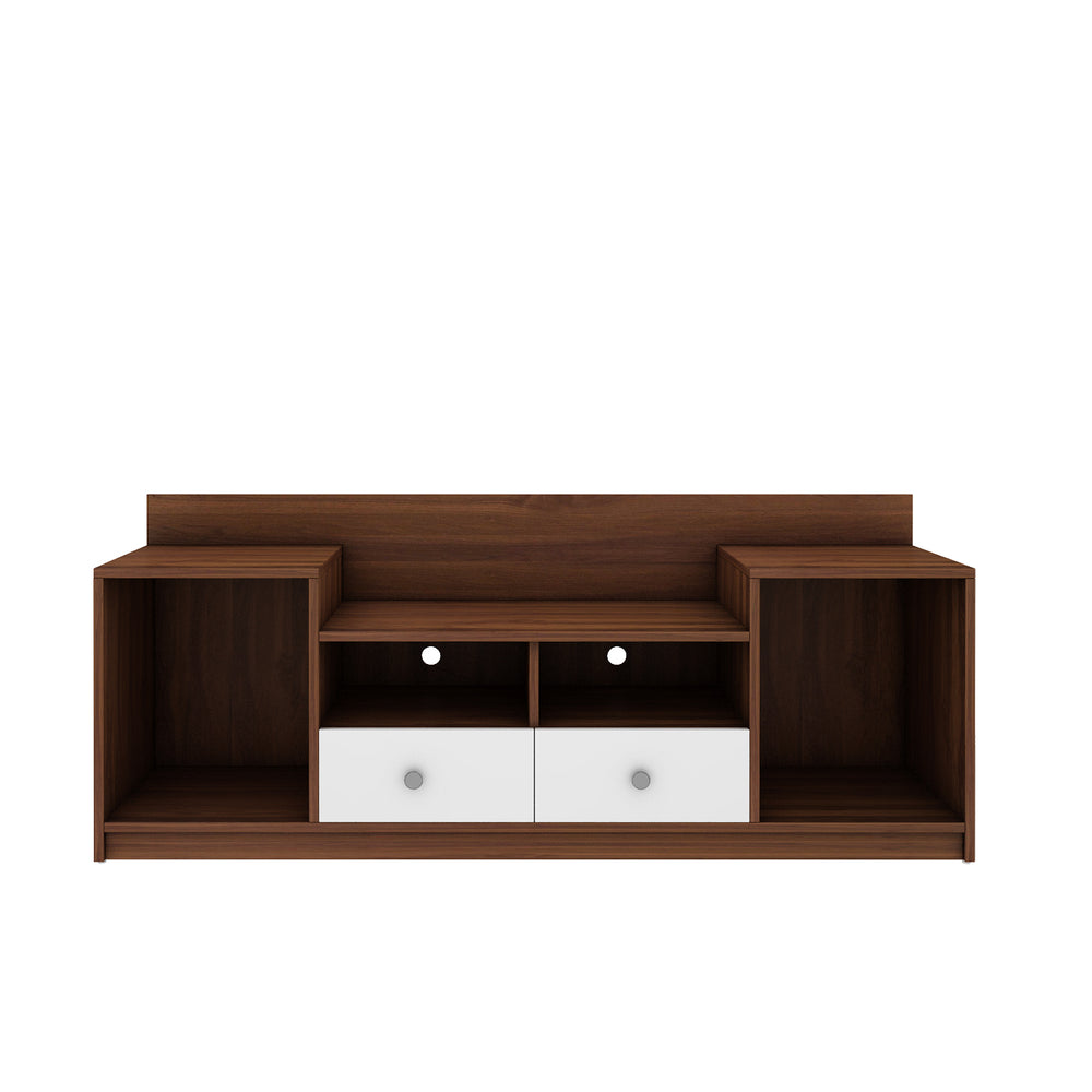 Donald TV Unit- Walnut & Frosty White