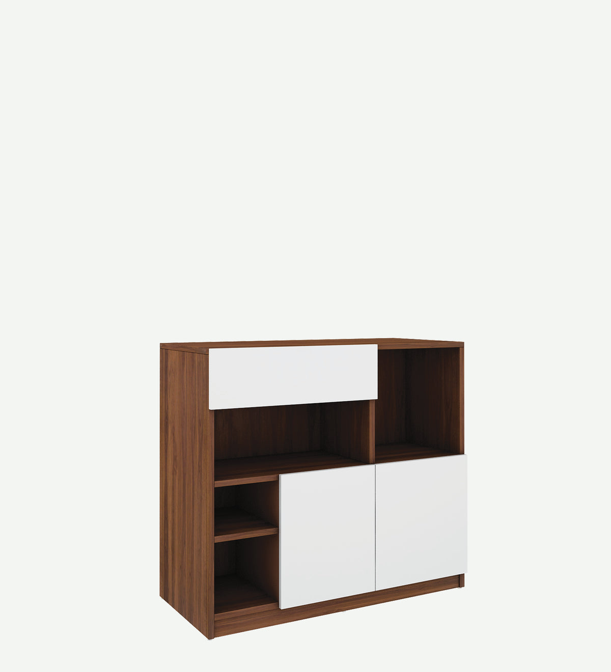 Lisa Side Crockery Unit | Small | Walnut and Frosty White