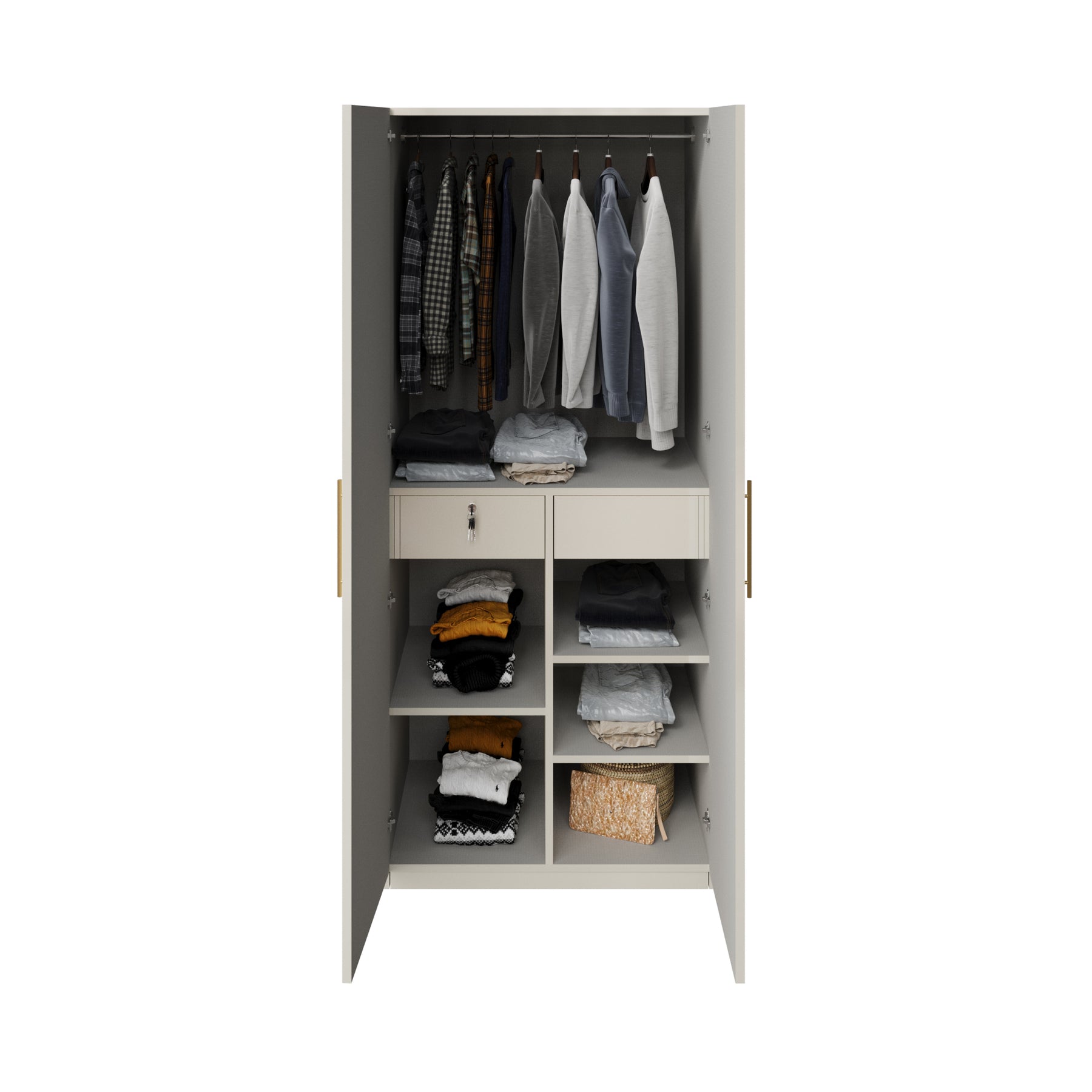 Canna 2 Door Wardrobe | HDHMR | Champagne