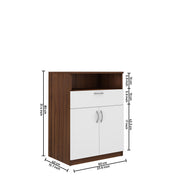 Saturn Crockery Unit | Walnut and Frosty White