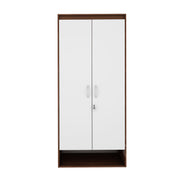 Ivara 2 Door Wardrobe - Walnut & Frosty White