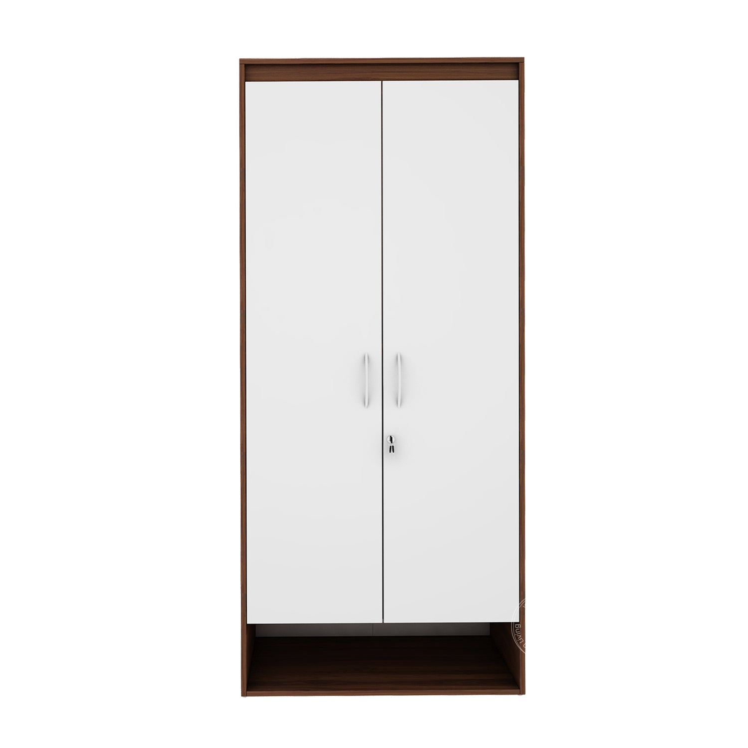 Ivara 2 Door Wardrobe - Walnut & Frosty White