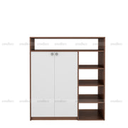 Walk-In Shoe rack | Walnut and Frosty White