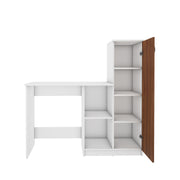 Zen Home Office Table | Walnut and Frosty White