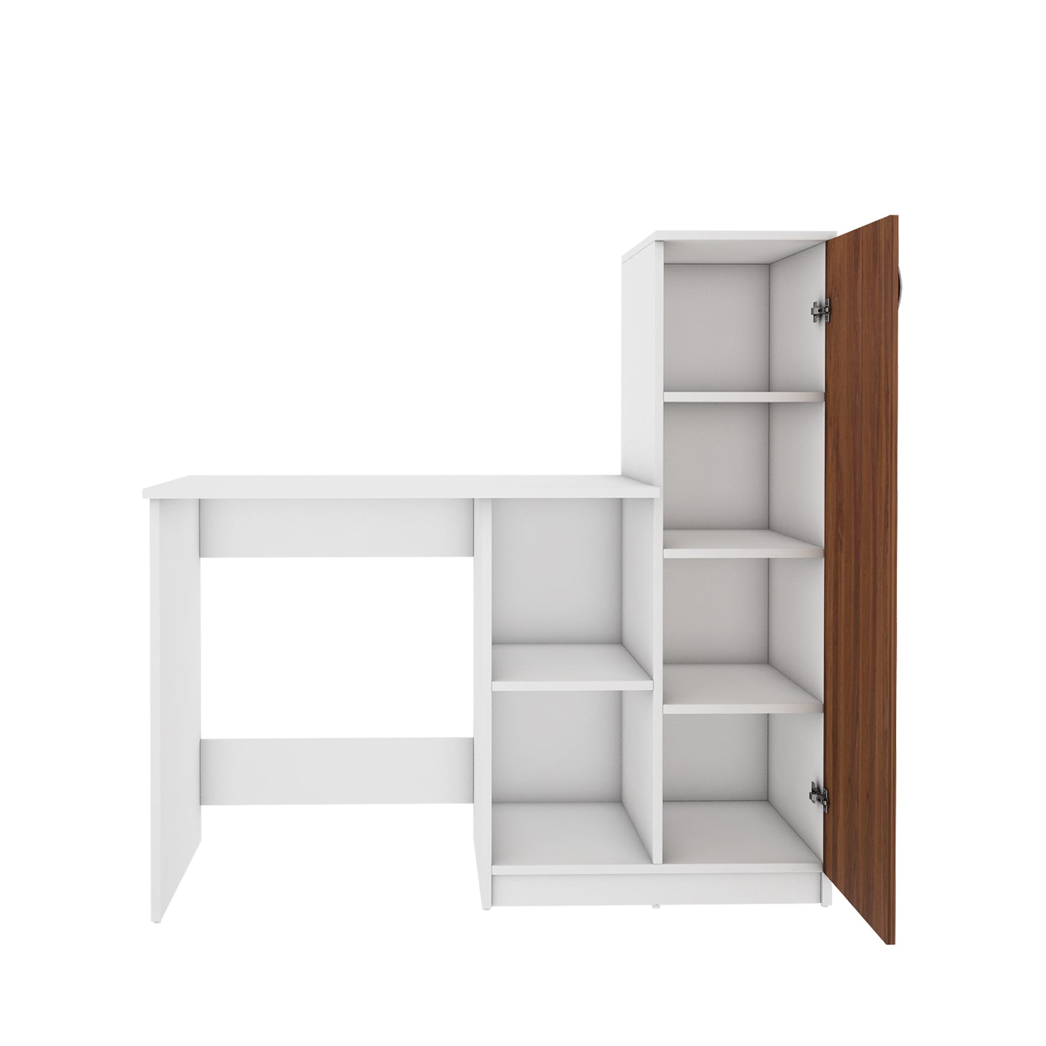 Zen Home Office Table | Walnut and Frosty White