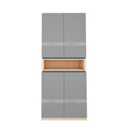 Natron Shoe Cabinet | Grey and Beige Teak