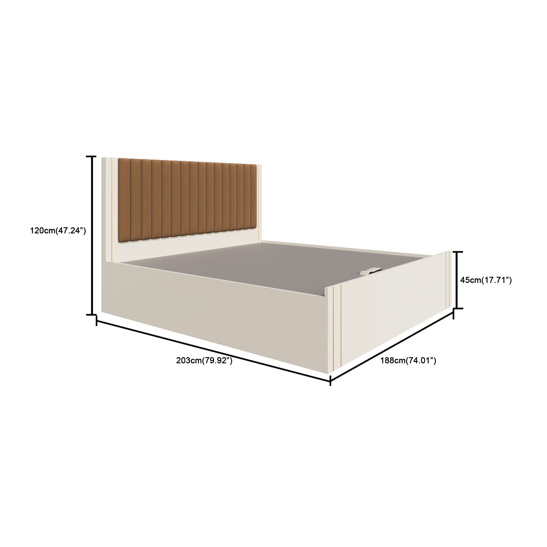 Canna King Size Bed  | HDHMR | Champagne
