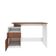 Zolt Computer Desk | Walnut and Frosty White