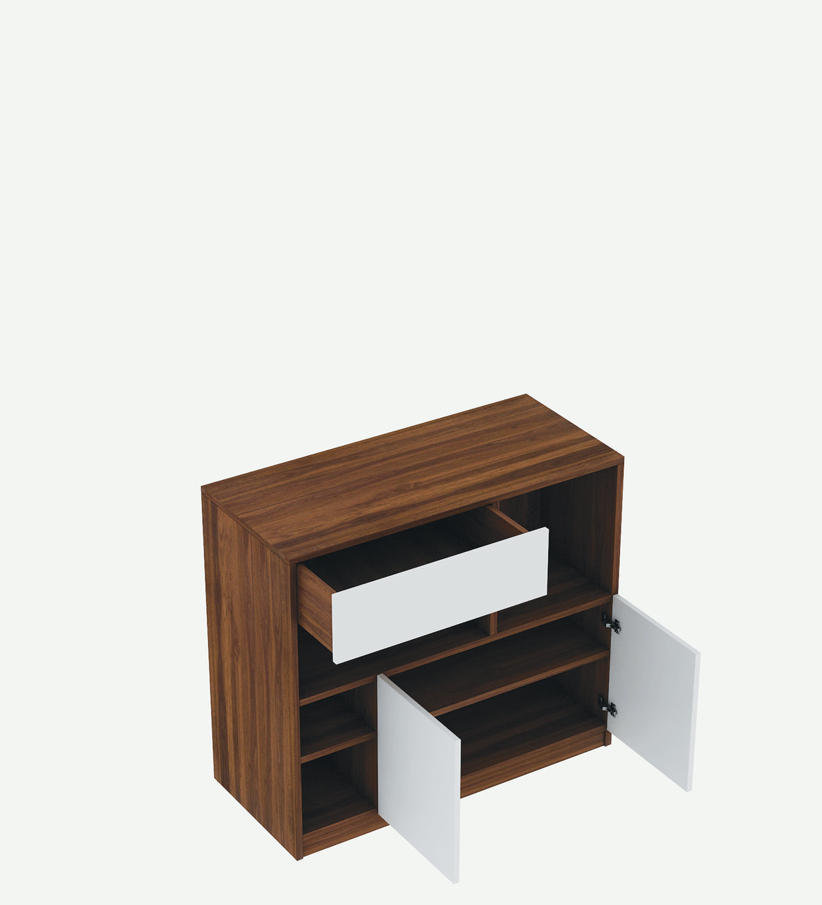 Lisa Side Crockery Unit | Small | Walnut and Frosty White