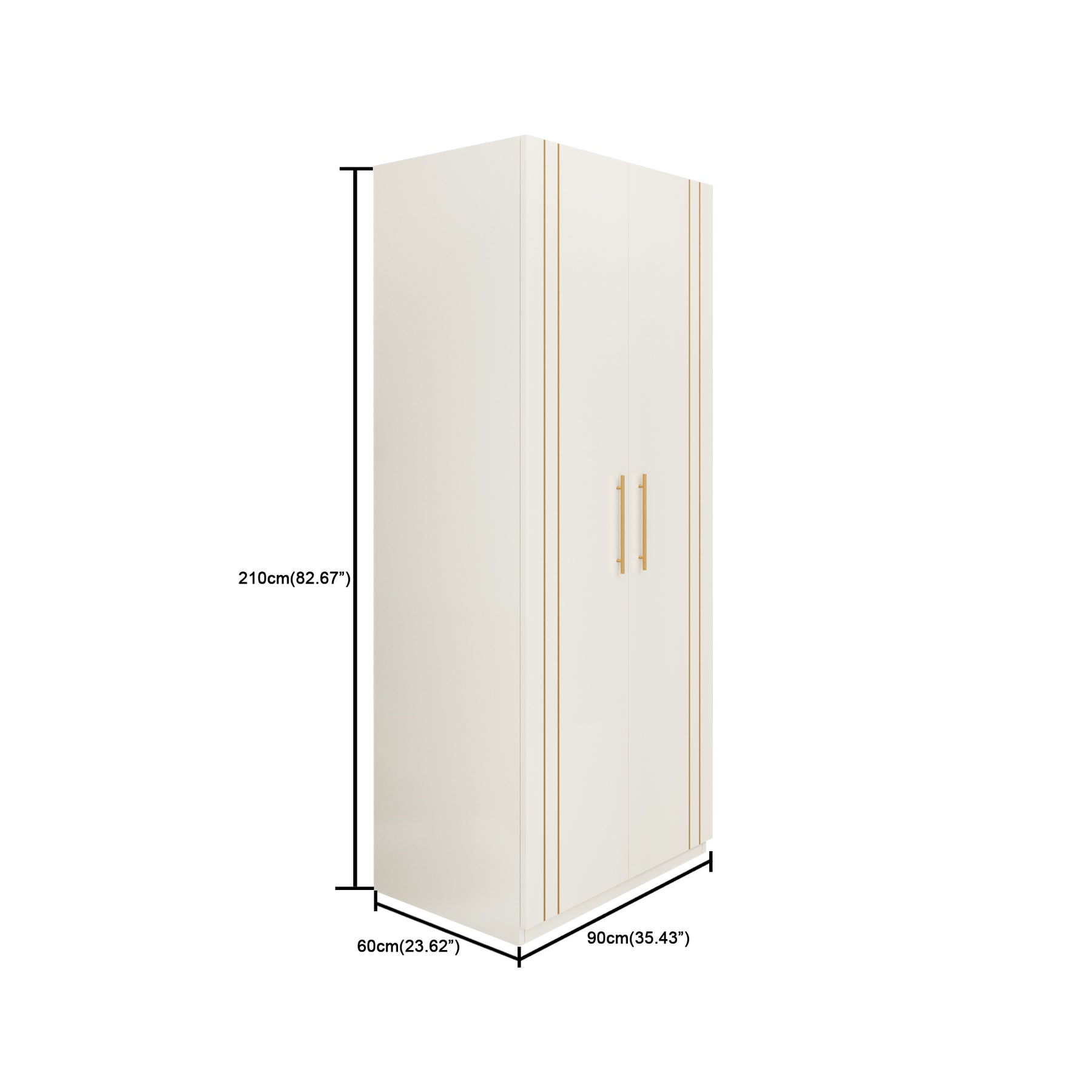 Canna 2 Door Wardrobe | HDHMR | Champagne