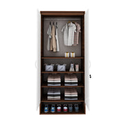 Ivara 2 Door Wardrobe - Walnut & Frosty White