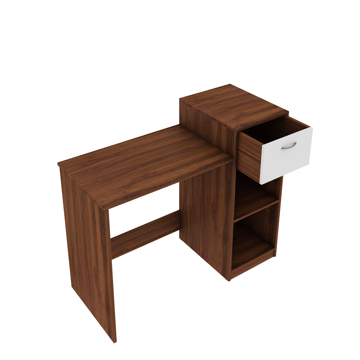 Nova Home office table | Walnut and Frosty White