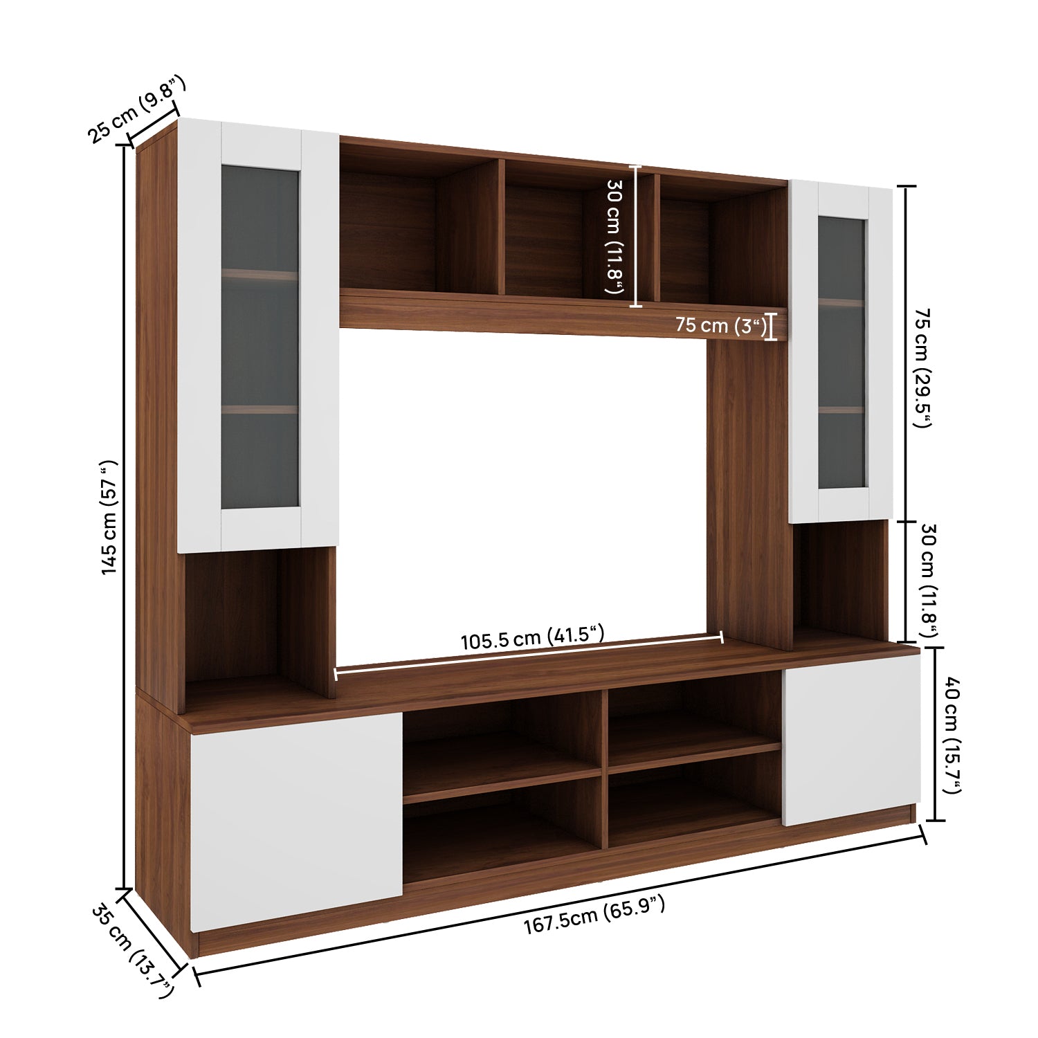 Disney TV Unit | 43 Inch TV | Walnut and Frosty White
