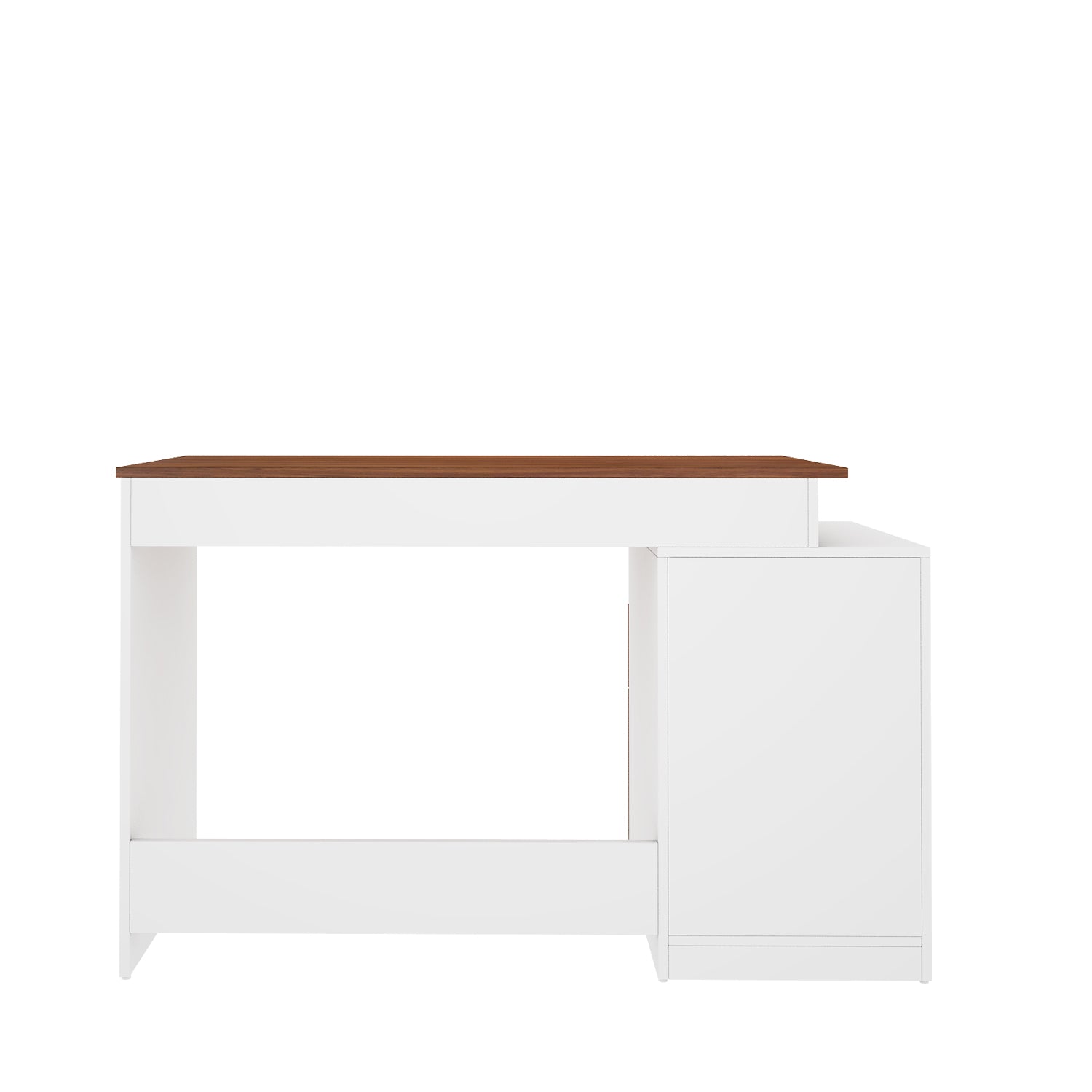 Zolt Computer Desk | Walnut and Frosty White