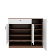 Gleam Shoe Cabinet | Walnut and Frosty White