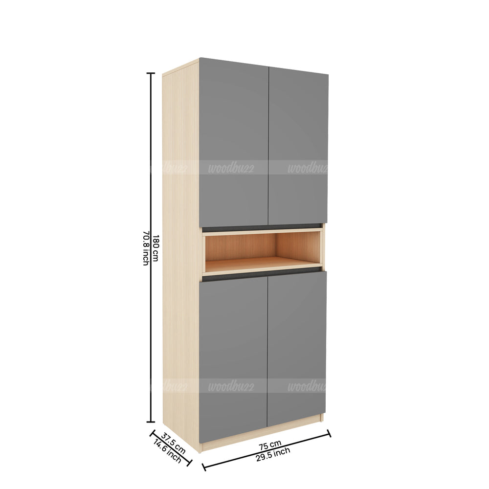 Natron Shoe Cabinet | Grey and Beige Teak