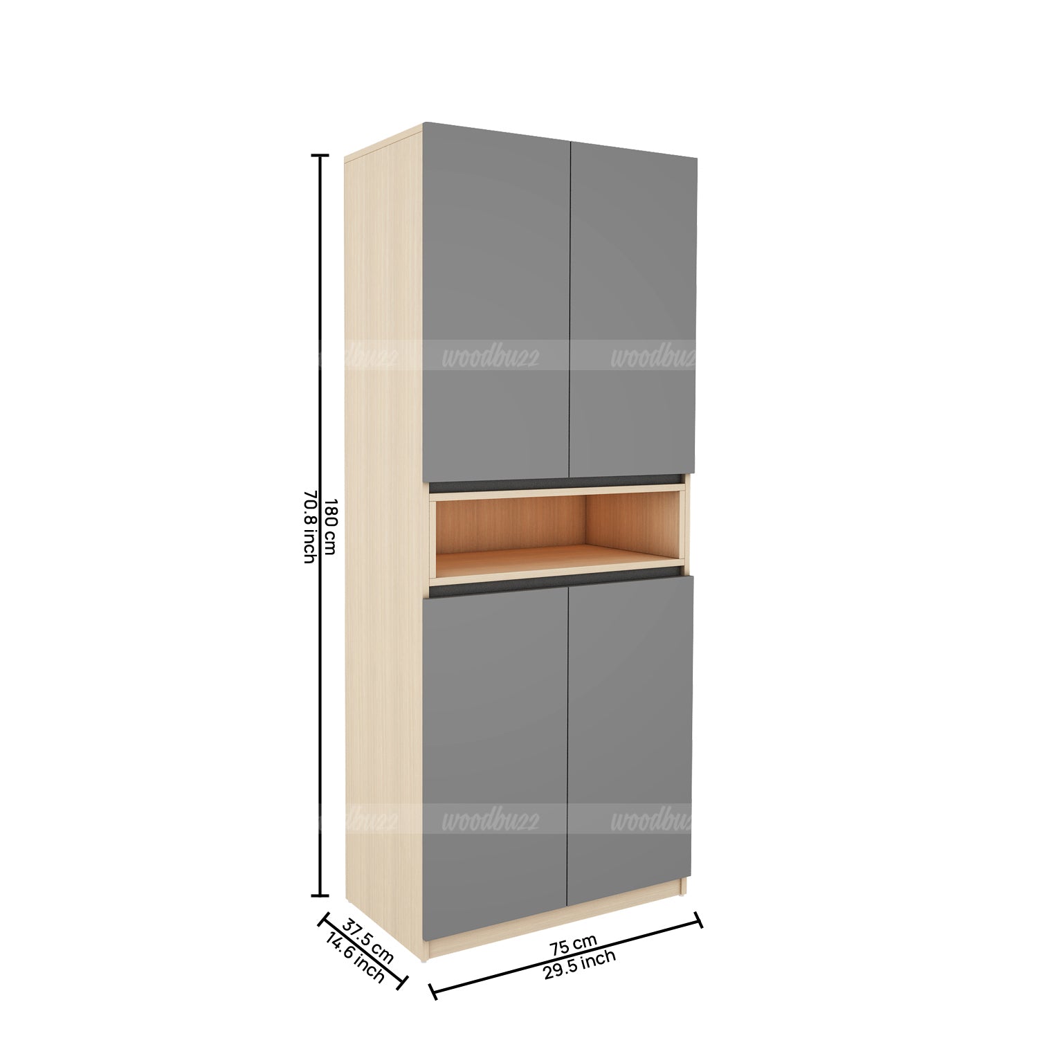 Natron Shoe Cabinet | Grey and Beige Teak