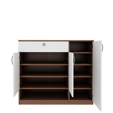 Load image into Gallery viewer, Gleam Shoe Cabinet - Walnut &amp; Frosty White
