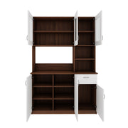 Erica Side Crockery Unit | Walnut and Frosty White