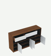 Lisa Side Crockery Unit | Large | Walnut and Frosty White