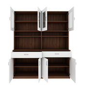 Tyson Crockery Unit | Walnut and Frosty White