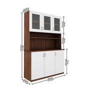 Bristo Crockery Unit | Walnut and Frosty White