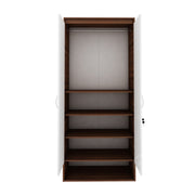 Ivara 2 Door Wardrobe - Walnut & Frosty White