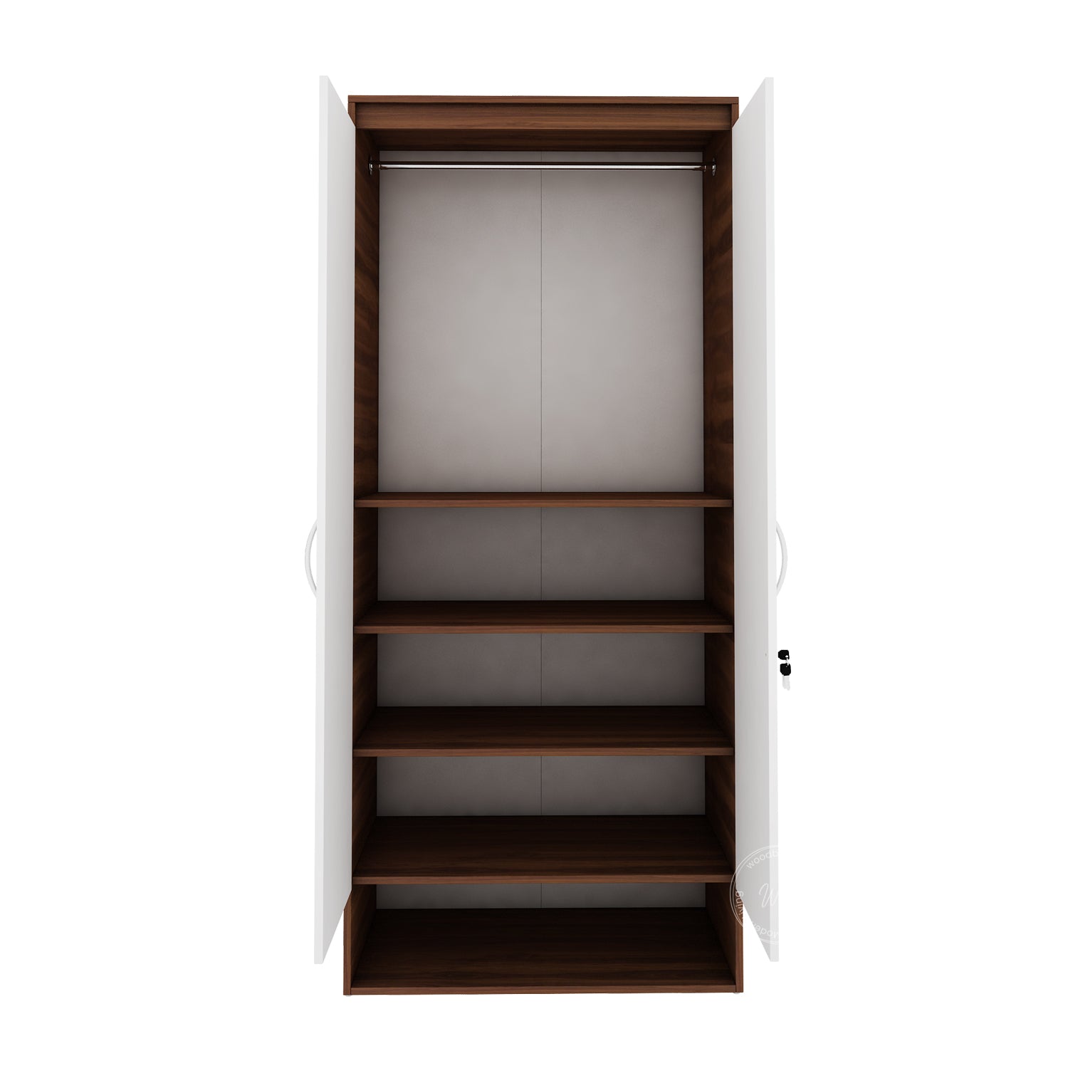 Ivara 2 Door Wardrobe - Walnut & Frosty White