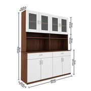 Tyson Crockery Unit | Walnut and Frosty White